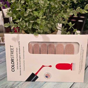 Color Street Pale Pink glitter Press On Nail Design